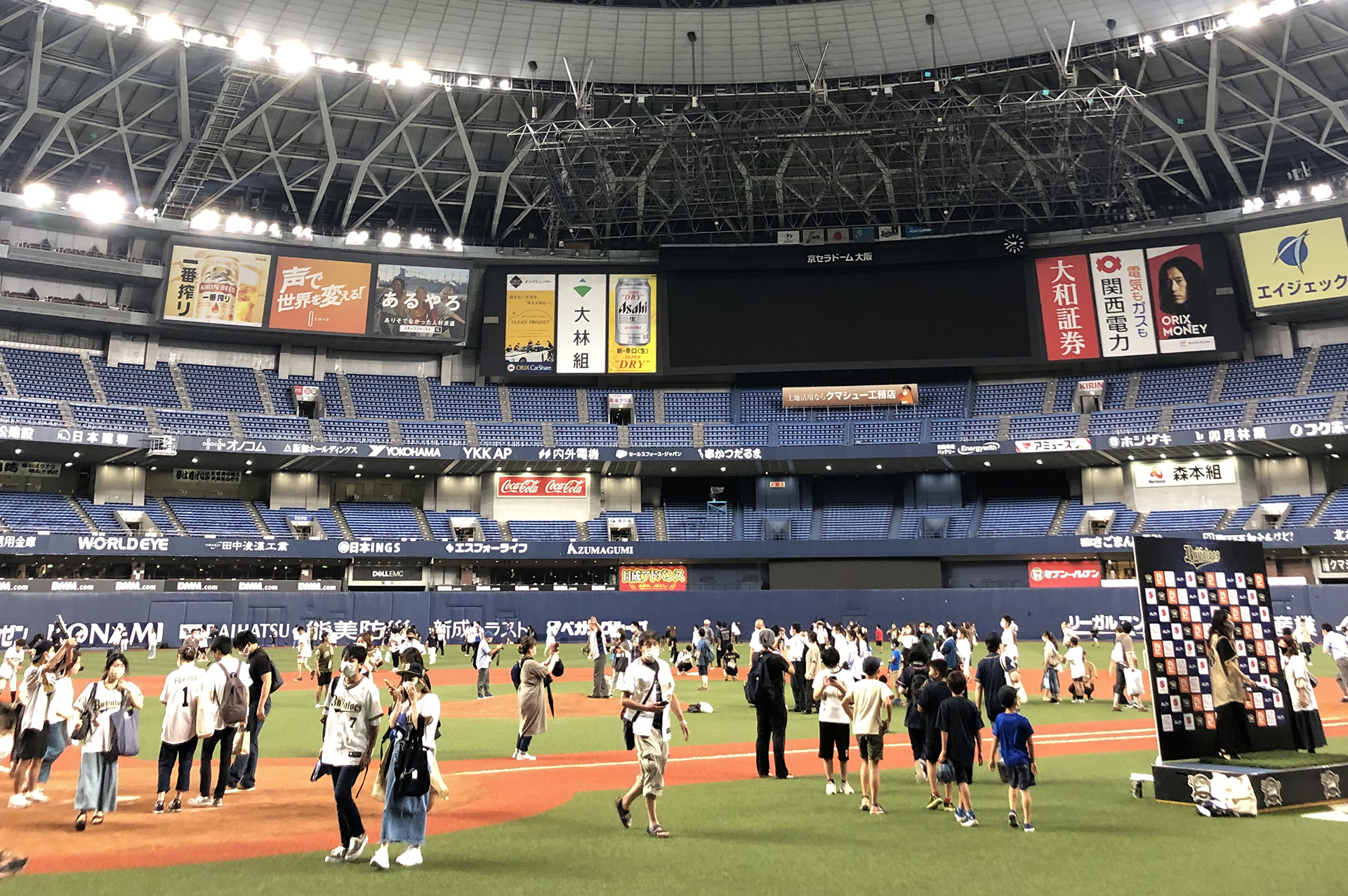 えっ さっきまで試合していたグラウンドに降りられるの ツアー プロ野球見学ツアー ドームツアー 京セラドーム大阪